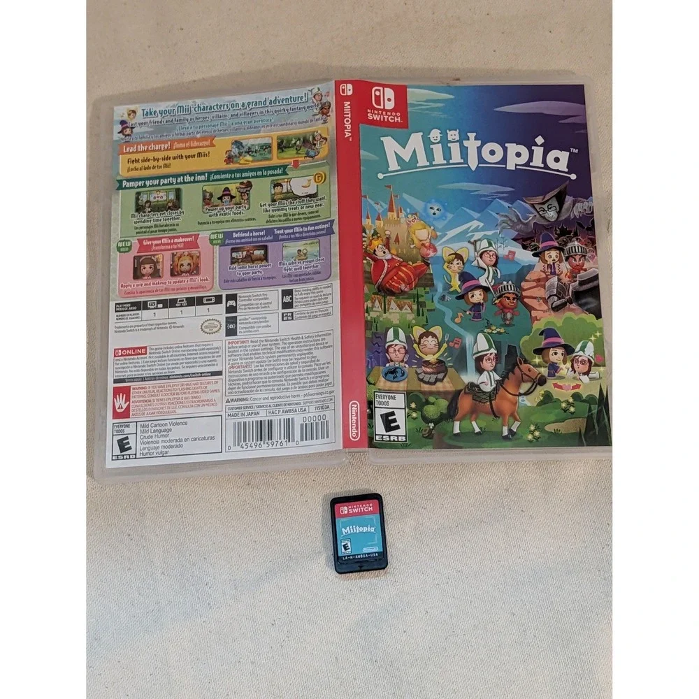 Miitopia Nintendo Switch Physical Game Cartridge Case HAC-P-AW8SA-USA